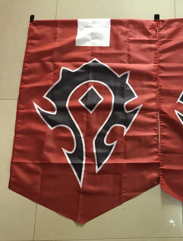 World of Warcraft Horde Badge Banner Flag Orc Emblem Poster (Red)