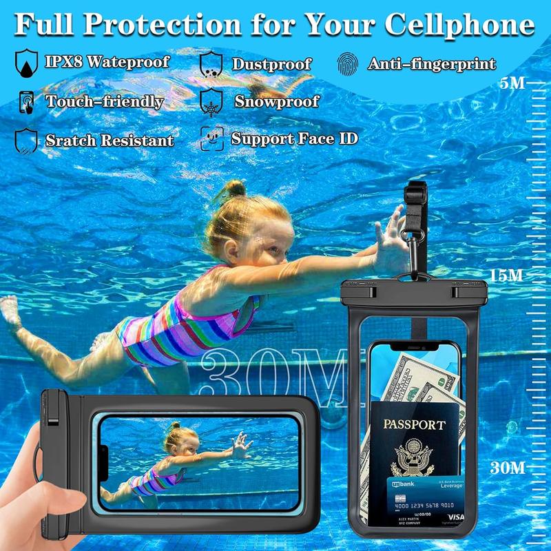 4 Pack Multicolor Universal Waterproof Phone Pouch, Large Phone Waterproof Case Dry Bag (Protection Level: IP68) Outdoor Sports for Apple iPhone,Samsung,and up to 7.5