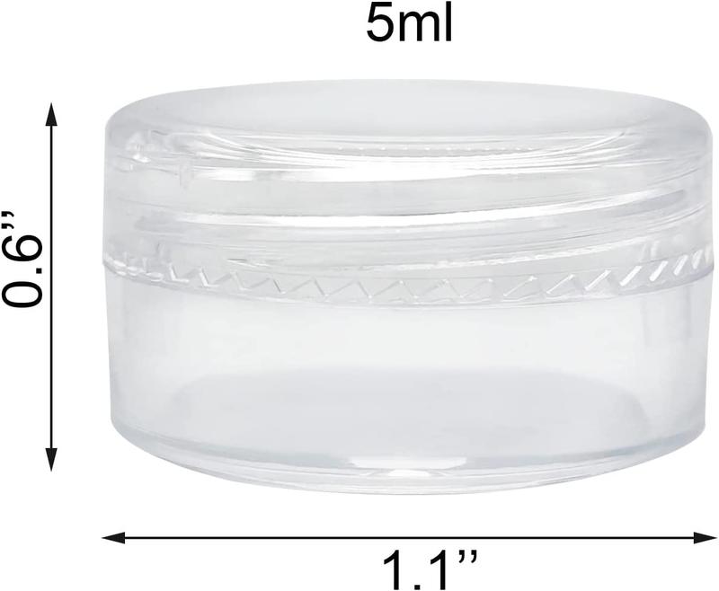 20 Pieces Small Clear round Travel Sample Jar Pots for Women Creams Make-Up Sample Containers - 5Ml