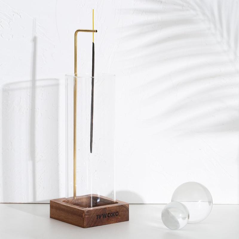 Incense Holder for Sticks, Insence-Stick Holder Ash Catcher with Removable Glass, Anti-Ash Flying