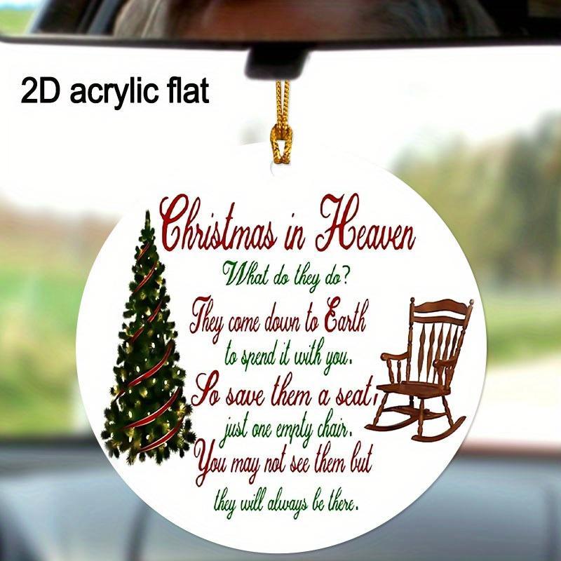 Christmas in Heaven Themed Round Ornament, 1 Count Single-sided Acrylic Memorial Ornament, Festive Decorations, Christmas Tree Decorations, Home Decor