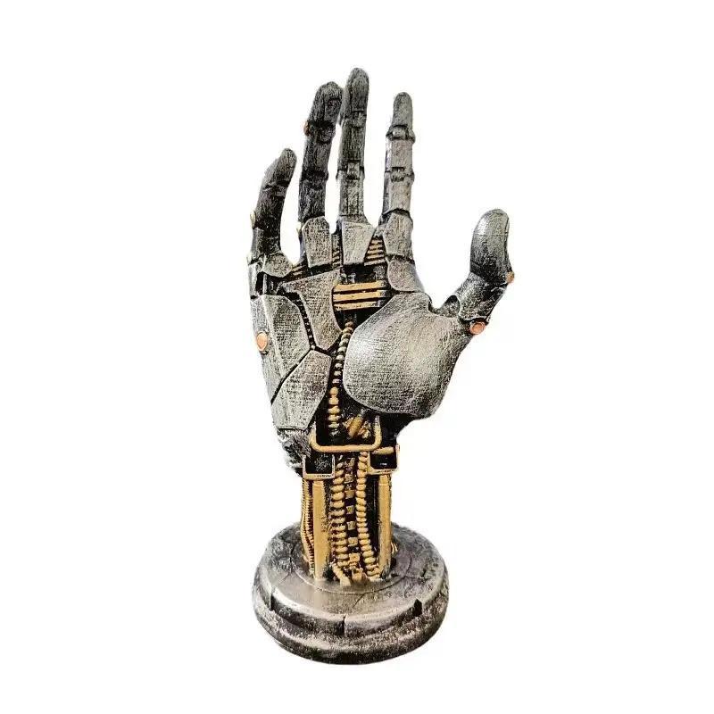 Cyberpunk Mechanical Hand Design Resin Ornament, 1 Count Creative Desktop Decoration, Home Decor Supplies for Living Room Bedroom Office