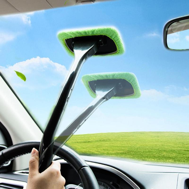 Adjustable Glass Cleaning Brush with Long Handle, Glass Washer Brush for Dry & Moist Wipe, Car Windshield Brush, Car Window Cleaning Tool, Cleaning Gadgets