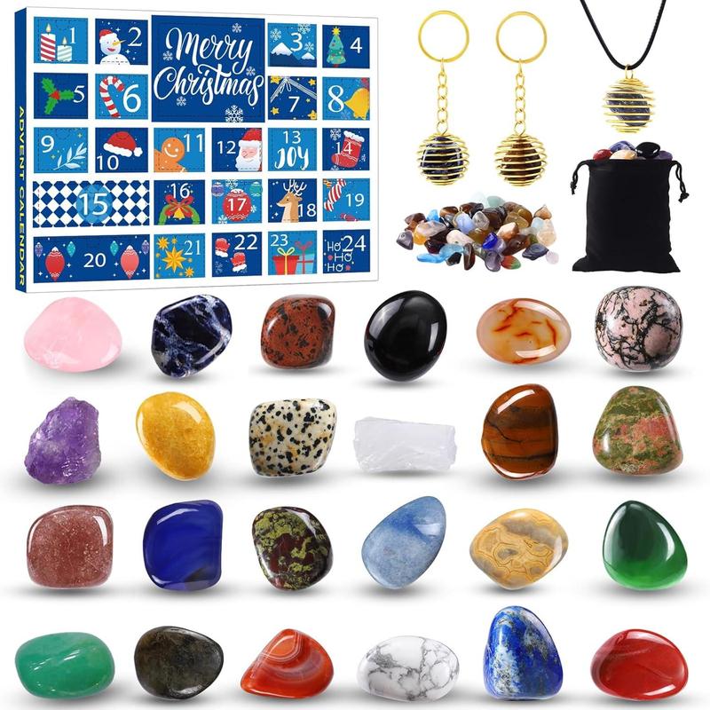 2024 Stone Christmas Advent Calendar, Children's Christmas Countdown Calendar, Rock Rock Advent Calendar Kit, Boys and Girls Learning Series, Teen birthday Christmas Party gifts