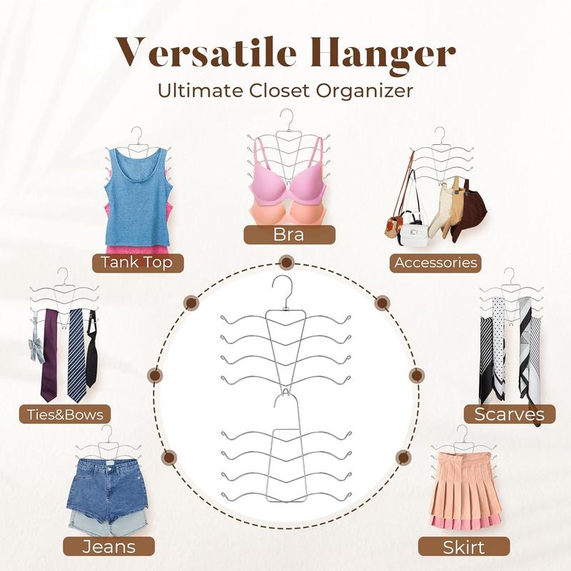 Bra Hangers for Closet Organizers and Storage, Tank Top Hangers College Dorm Essentials for Girls, Space Saving Hangers for Camisoles, Tank Tops, Bras, Belts, Ties, Scarves, Swimsuits Hanging christmas 2024 ornament