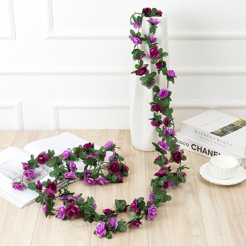 Artificial Flower Vine, 1 Count Faux Flower Vine, Fake Flower Vine, Decorative Flowers for Home Party Wedding, Home Decor Supplies