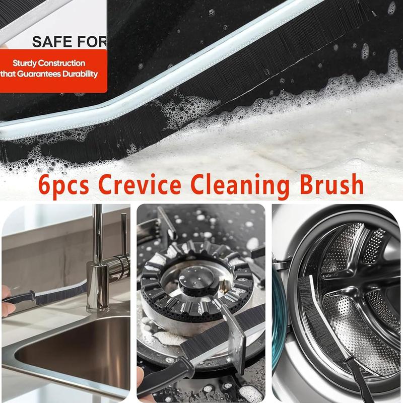 Crevice Cleaning Brush, 3 6 Counts Multifunctional Hard-bristle Crevice Brush, Grout Cleaner for Bathroom, Kitchen, Tiles, Windows & Door Slots