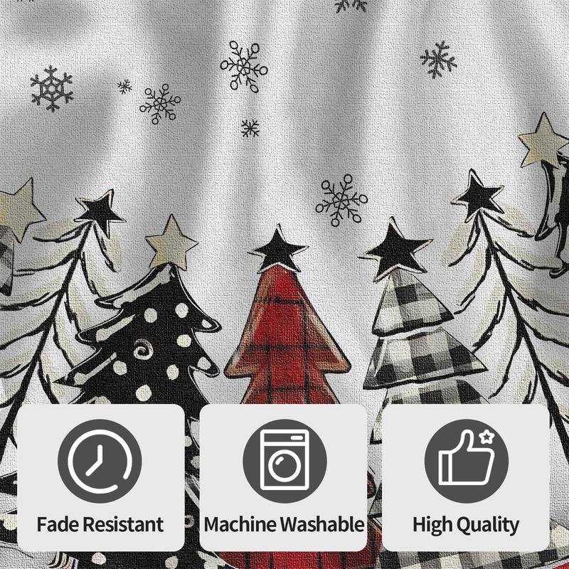 Christmas Tree Skirt, 35 Inch Buffalo Plaid Pattern Tree Skirt, Soft Christmas Tree Mat for Farmhouse Holiday Party Indoor Outdoor Decor, Home Decor