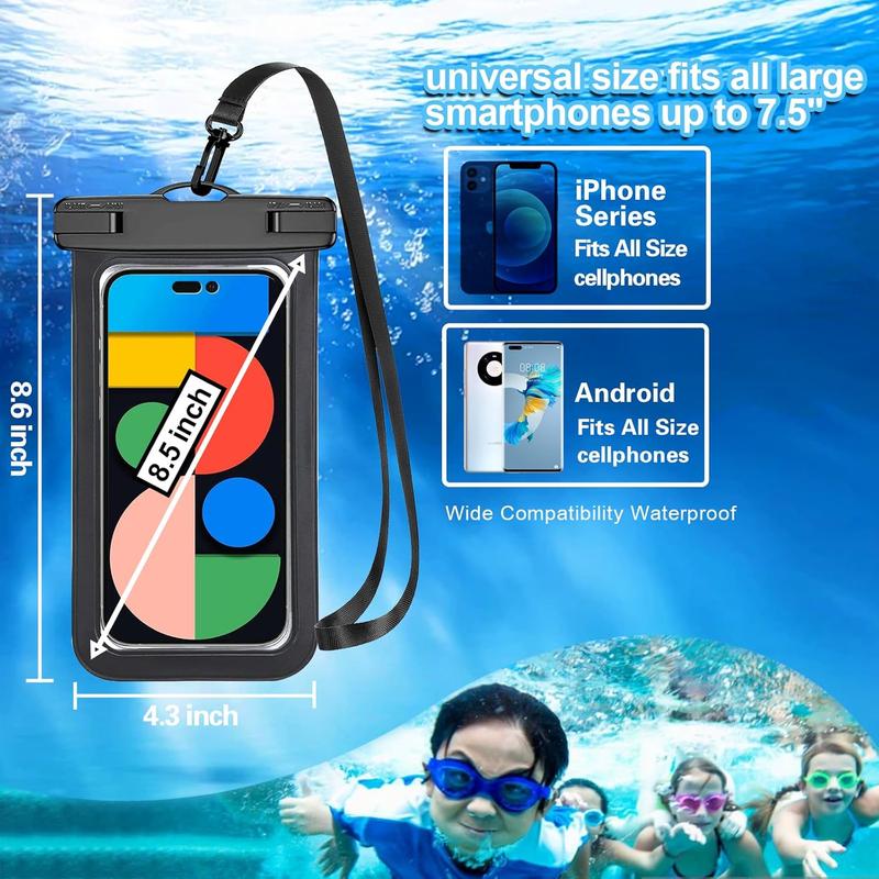 4 Pack Multicolor Universal Waterproof Phone Pouch, Large Phone Waterproof Case Dry Bag (Protection Level: IP68) Outdoor Sports for Apple iPhone,Samsung,and up to 7.5